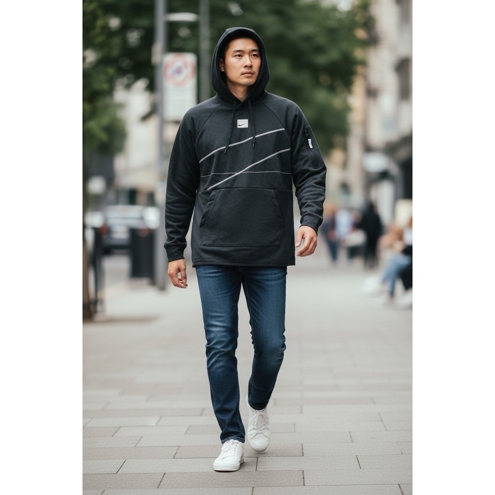 Nike Dri-FIT Hoodie Men's Medium Tall Black Pullover Performance NWT $75